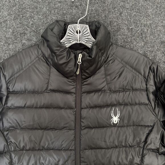 Spyder Prymo Down Puffer Jacket Women's XL Black Full Zip Lightweight Skiing - Picture 2 of 10